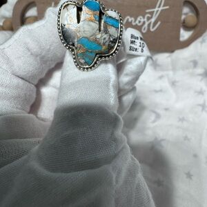 Blue White Turquoise Ring